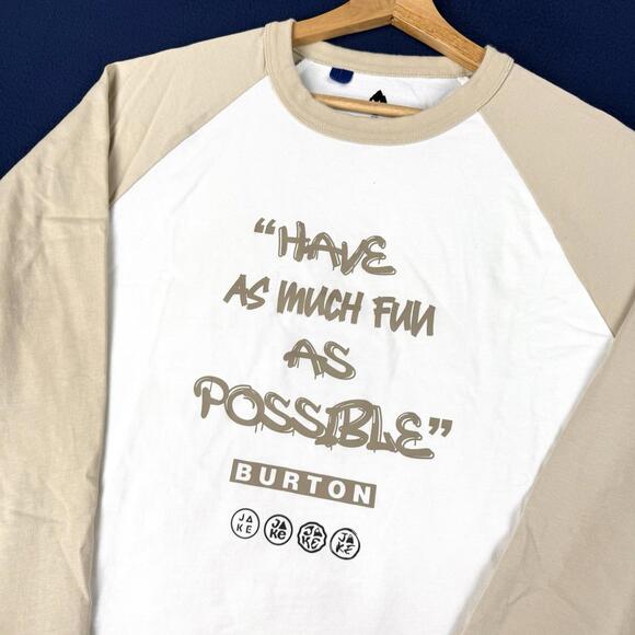 Burton Long Sleeve Raglan T-shirt ‘Have As Much Fun As Possible’ Men M Snowboard - Picture 2 of 9